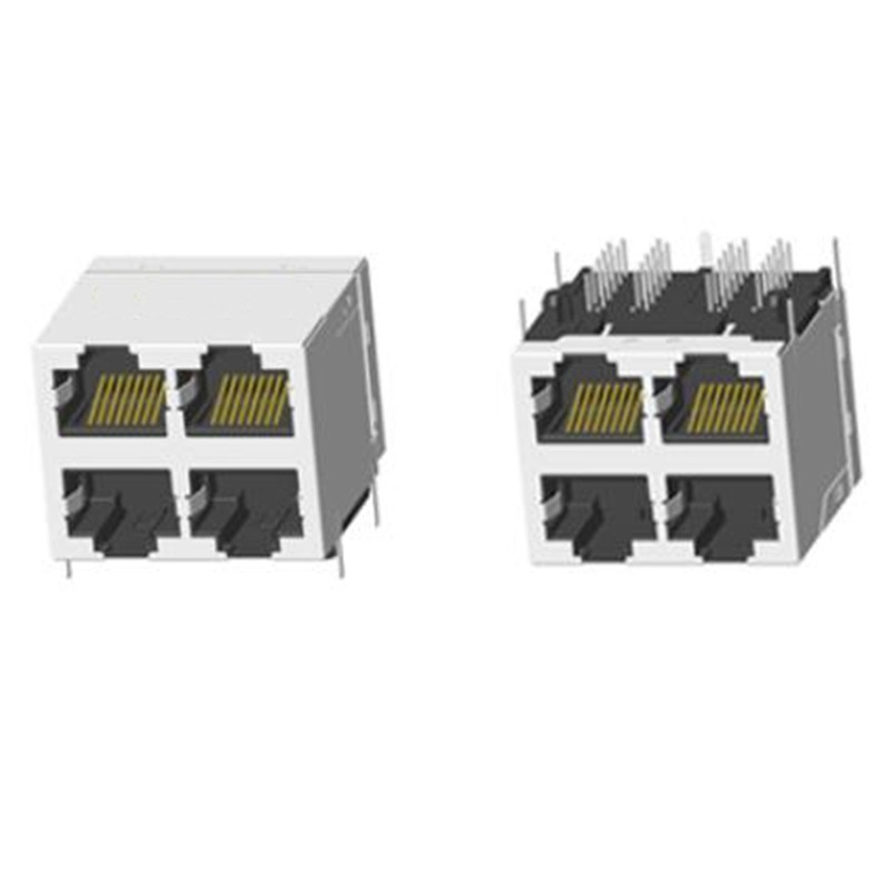 RJ45 2X4 無(wú)燈帶屏蔽帶彈片香菇腳